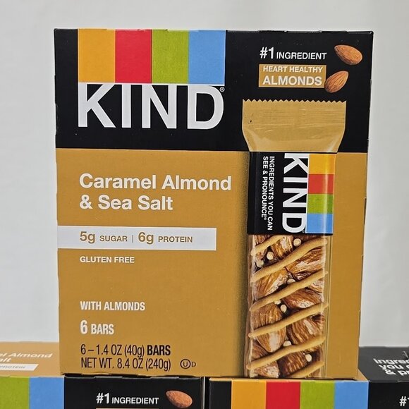 KIND Bars Caramel Almond & Sea Salt Healthy Snacks Gluten Free 6G 3Pk (18 Count) - Picture 2 of 7